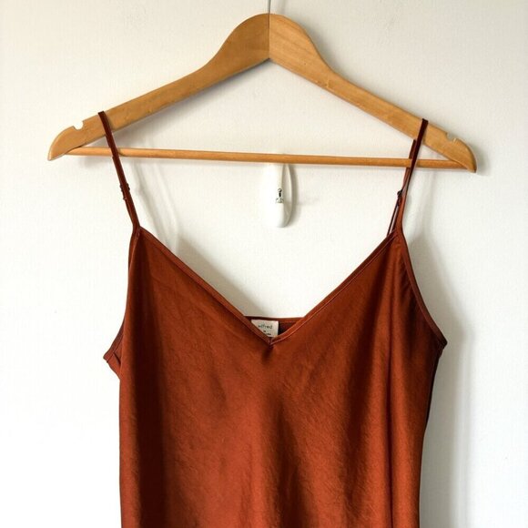 Aritzia Wilfred Mini Only Slip Dress Rustwood Terracotta Size Medium - Picture 4 of 7